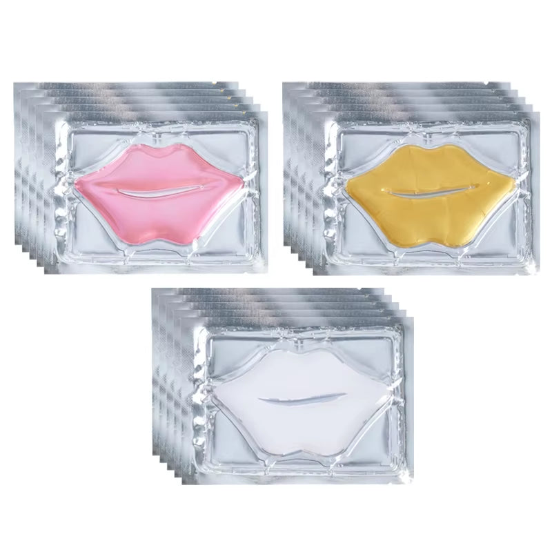 5Pcs Crystal Collagen Lip Mask Lips Plumper Pink Lip Patches Moisture Nourishing Essence Korean Cosmetics Skin Care for Beauty